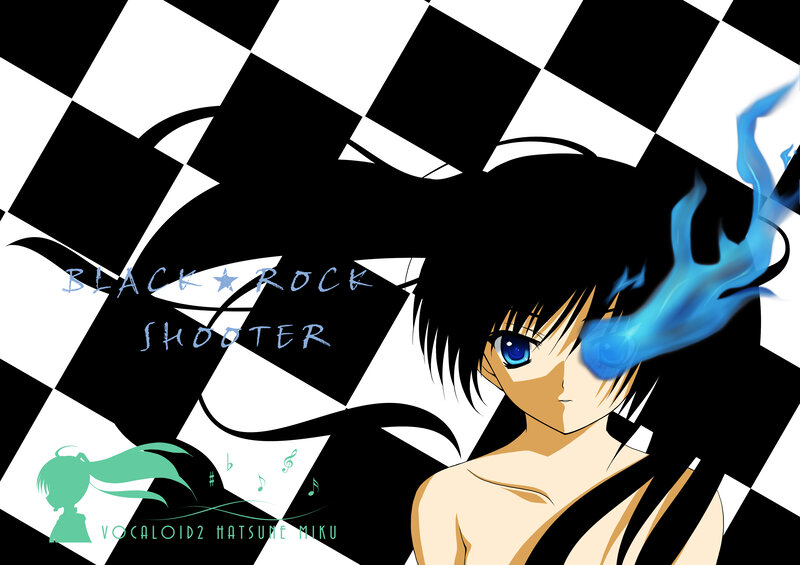 Anime Character with Blue Eye — Black