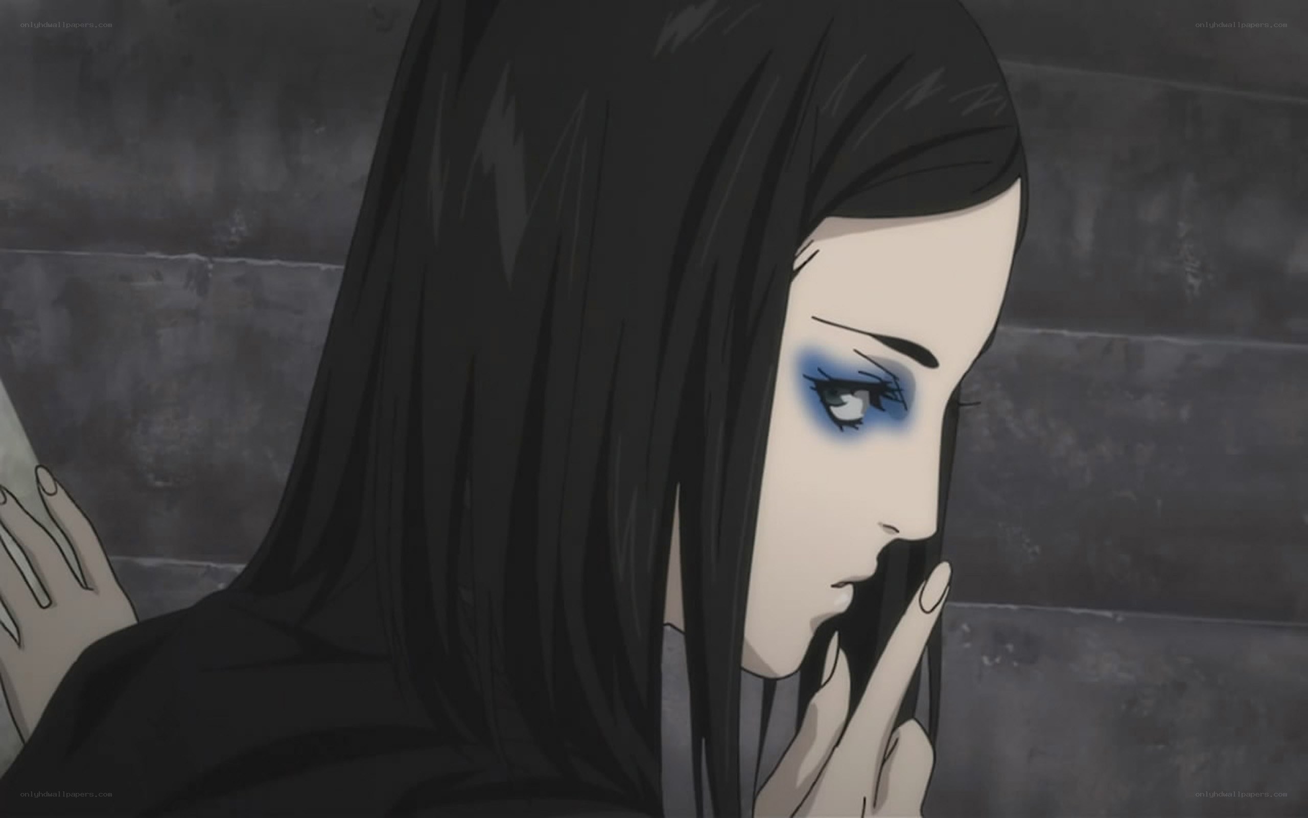 anime character with blue eye makeup