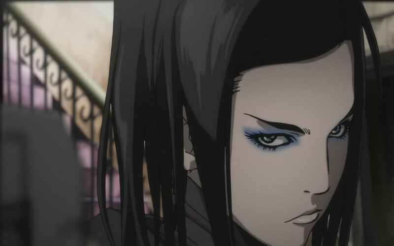 anime character with blue eyeliner
