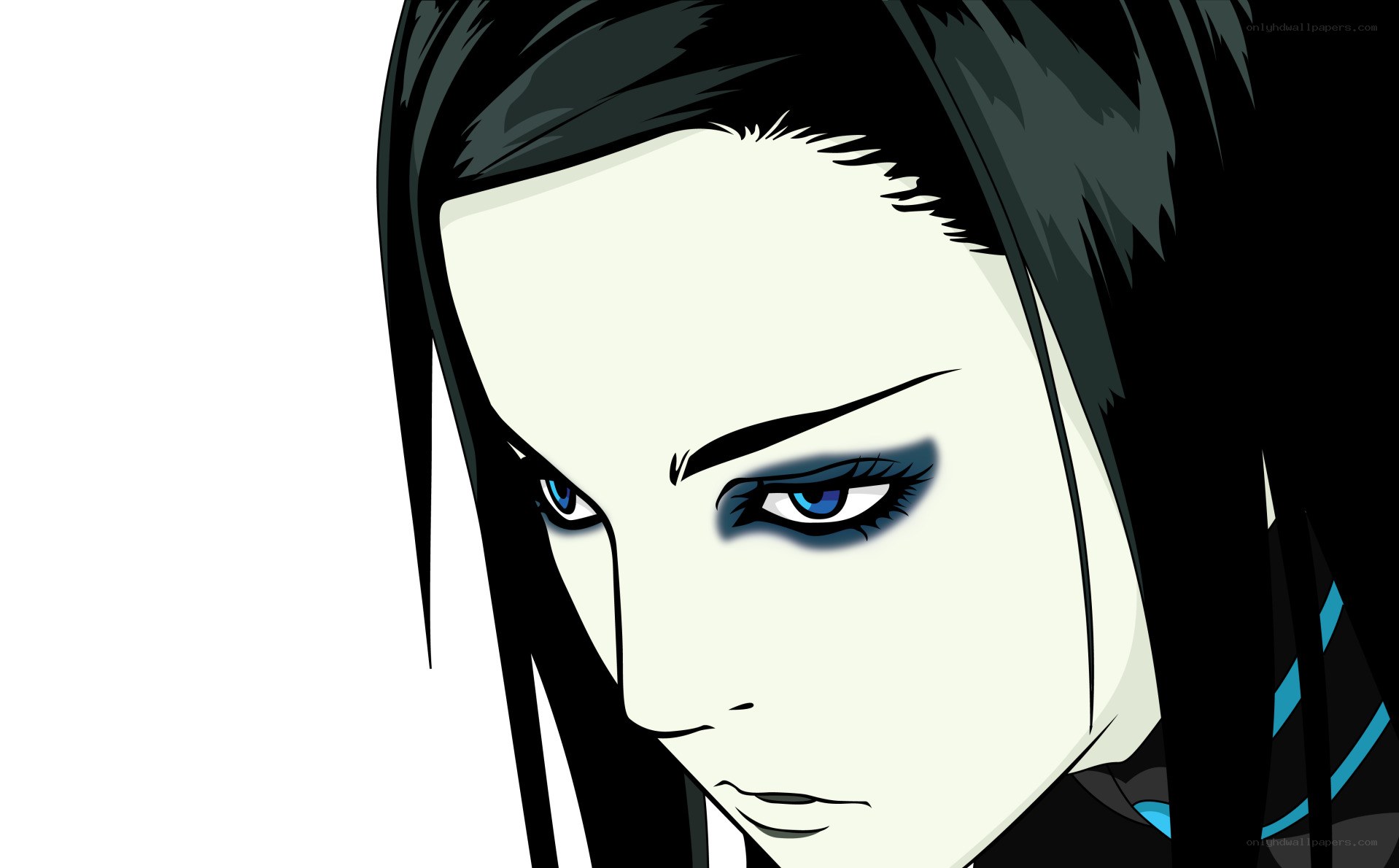 anime character with blue eyes