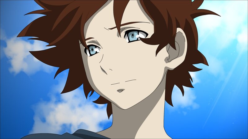anime character with blue eyes