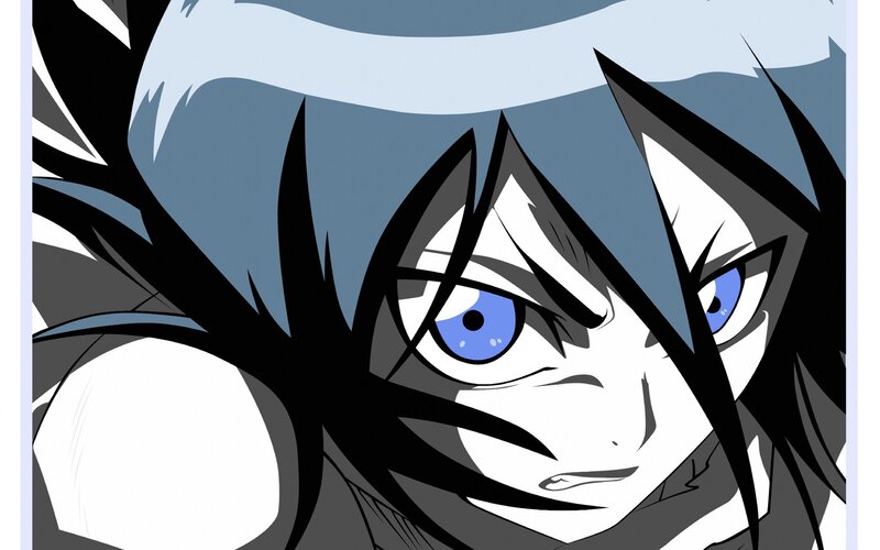 anime character with blue eyes