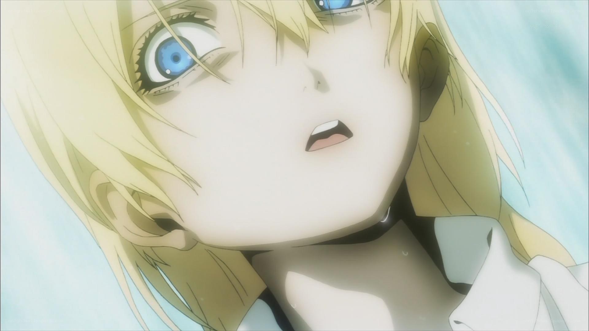 anime character with blue eyes