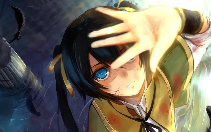 anime character with blue eyes
