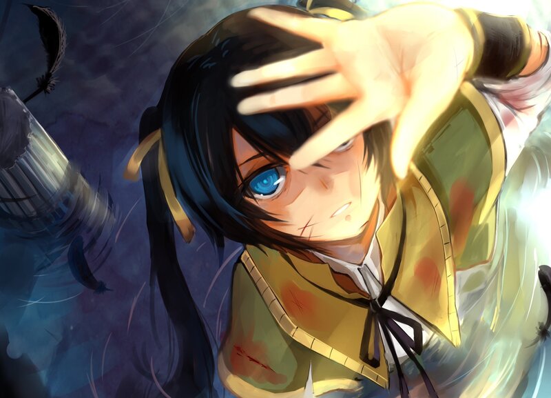anime character with blue eyes