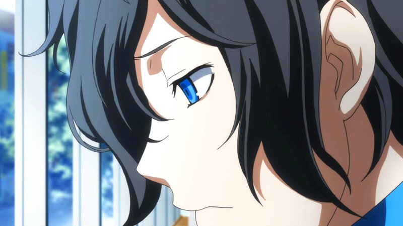anime character with blue eyes