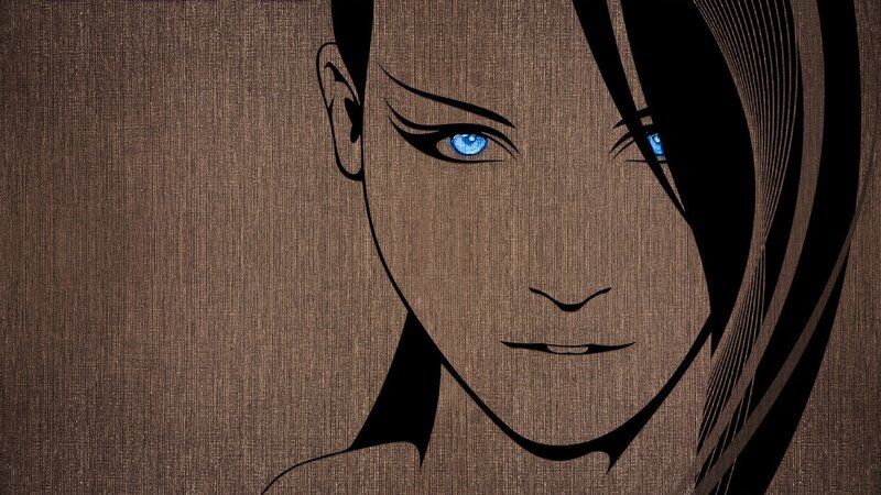 anime character with blue eyes