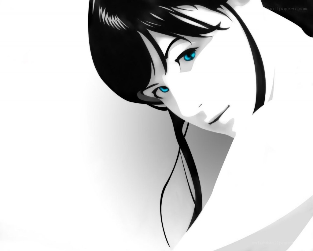 anime character with blue eyes