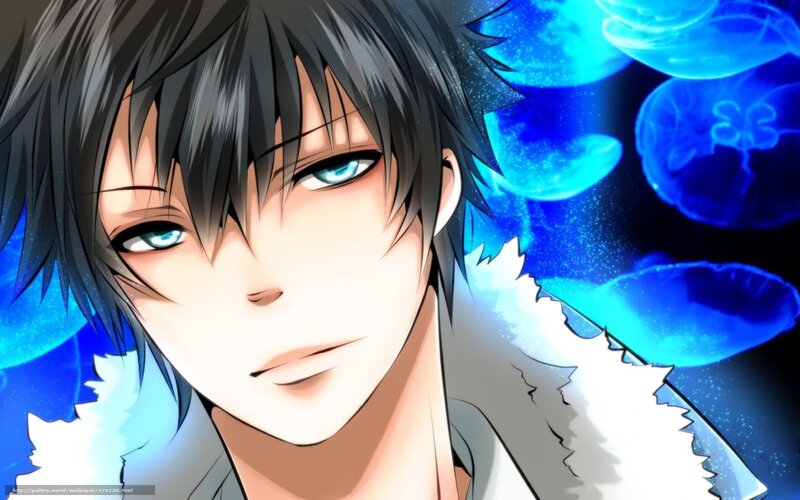 anime character with blue eyes