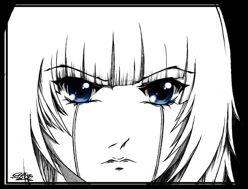anime character with blue eyes