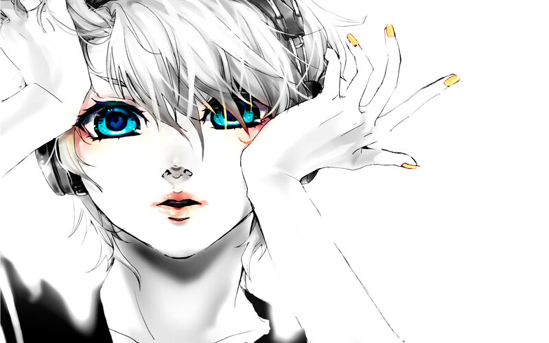 anime character with blue eyes