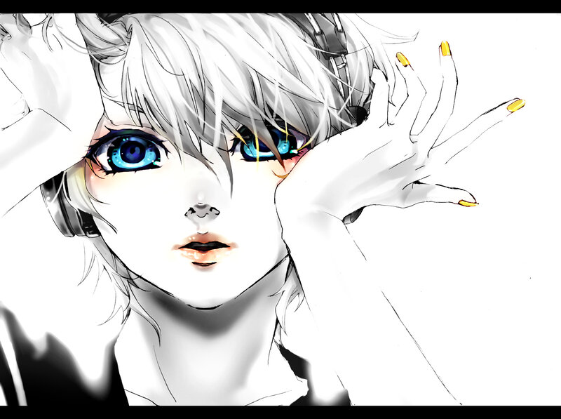 anime character with blue eyes