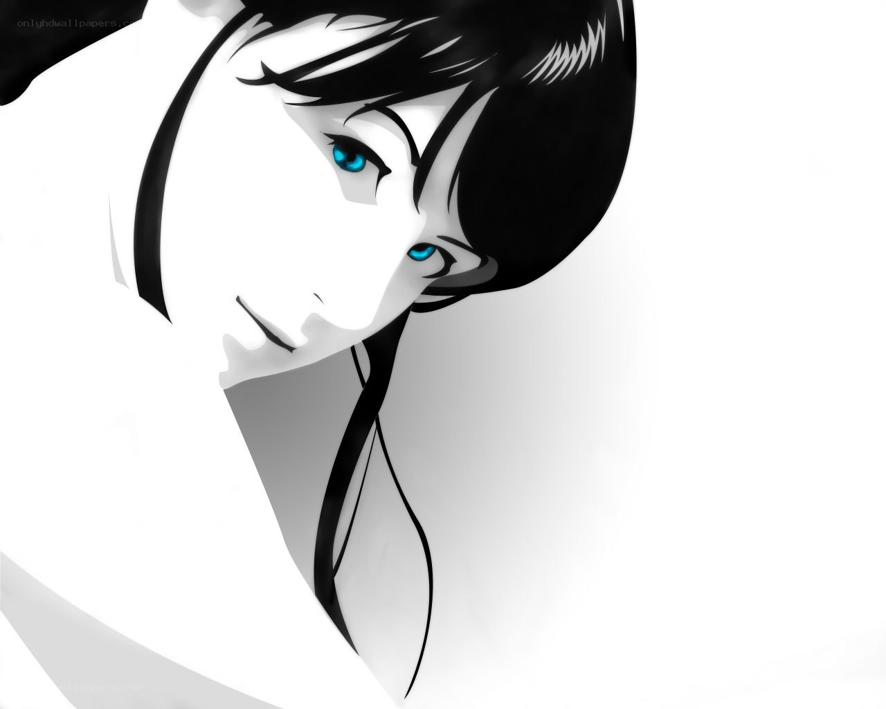 anime character with blue eyes