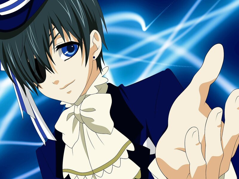 anime character with blue eyes