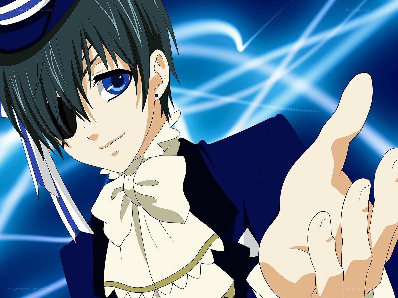 anime character with blue eyes