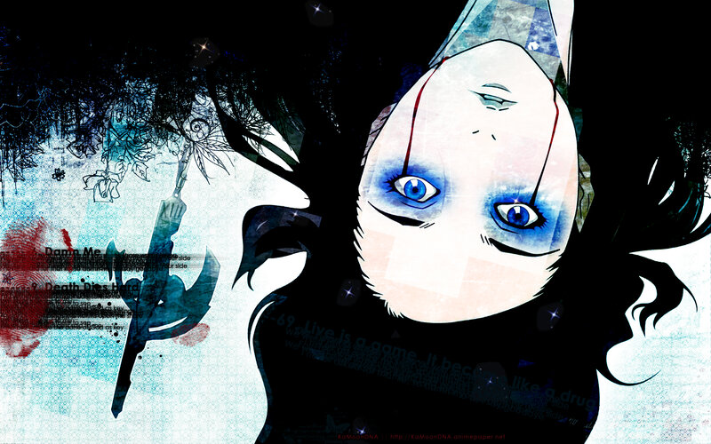 anime character with blue eyes