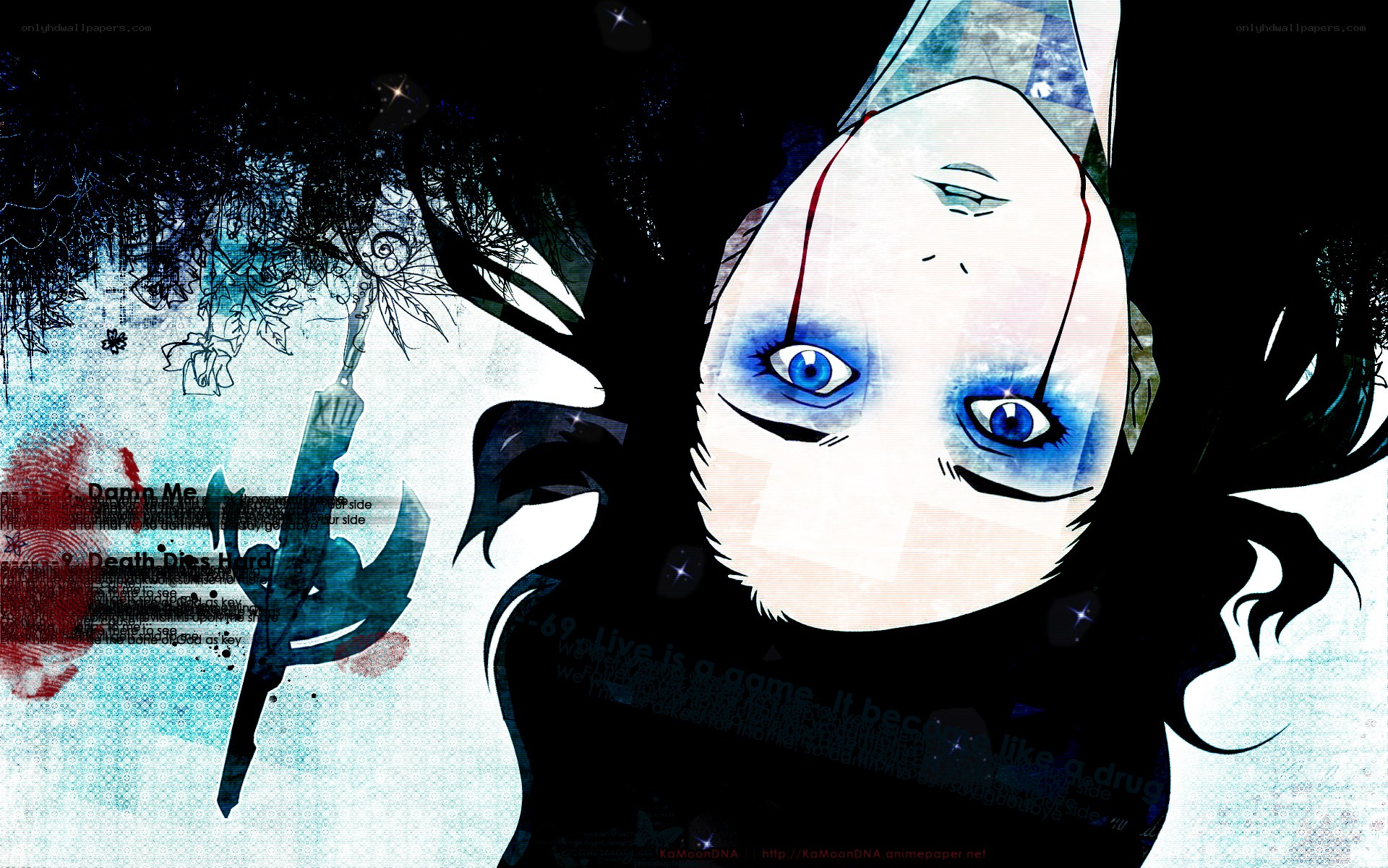 anime character with blue eyes