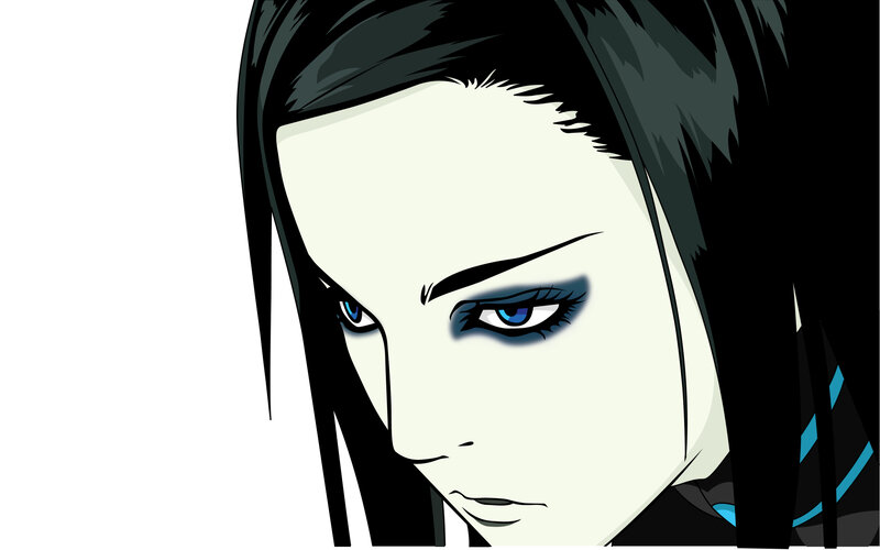 anime character with blue eyes