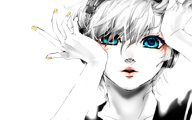 anime character with blue eyes