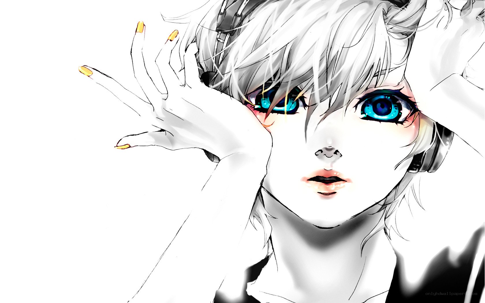 anime character with blue eyes