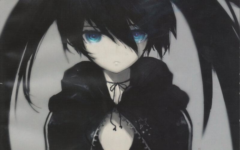 Anime Character with Blue Eyes — Black, Dramatic, Black Hair