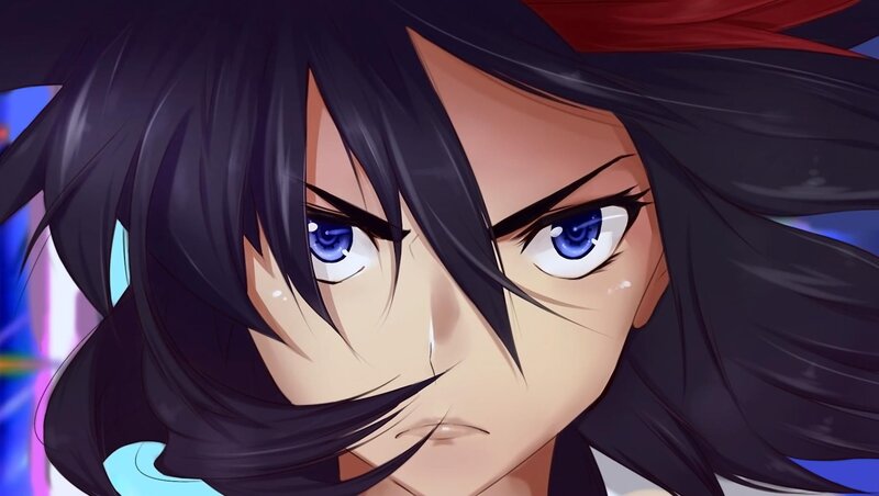 Anime Character with Blue Eyes — Black, Dramatic, Blue Eyes, Black Hair