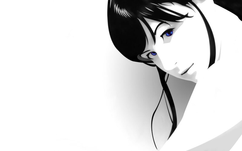 Anime Character with Blue Eyes — Black, Dramatic, Blue Eyes