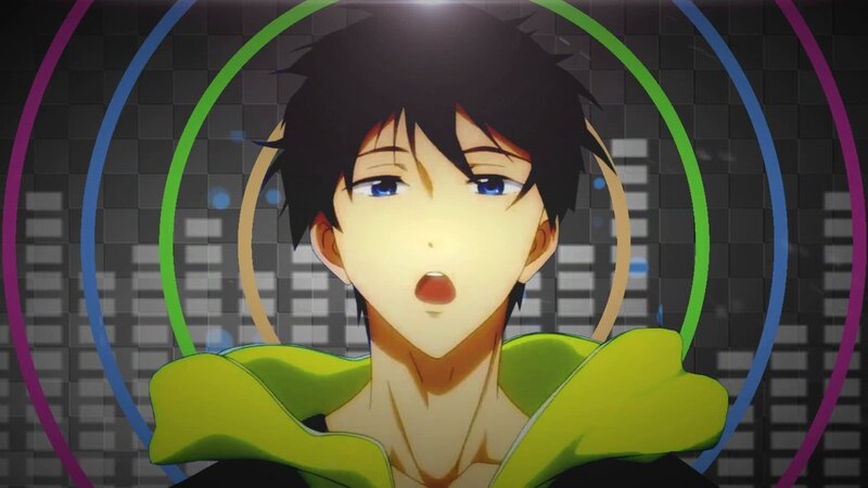 Anime Character with Blue Eyes — Black, Dramatic, Green Hoodie
