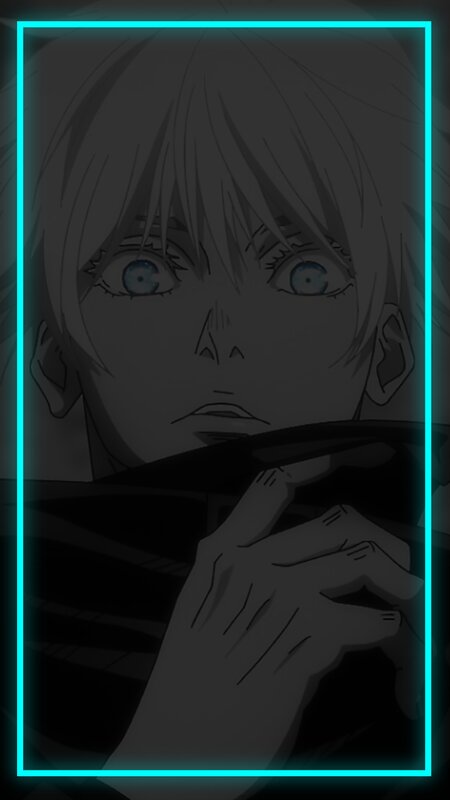 Anime Character with Blue Eyes — Black, Dramatic, Hand