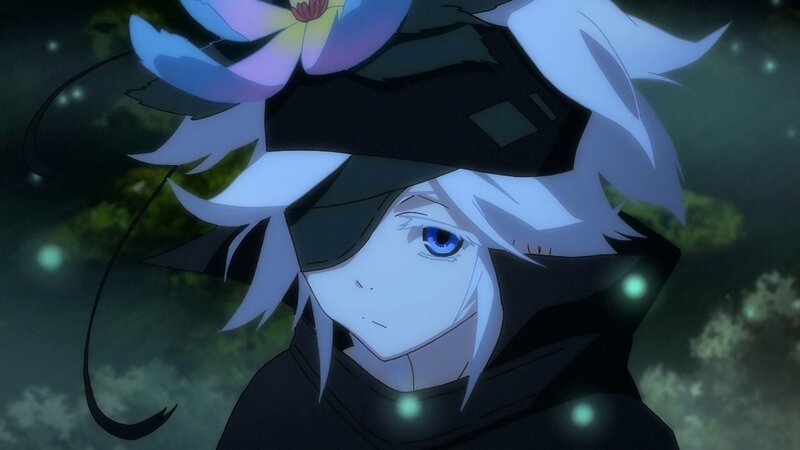 Anime Character with Blue Eyes — Black, Mysterious