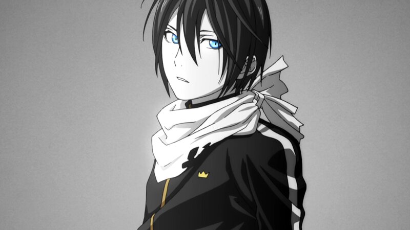 Anime Character with Blue Eyes — Black, Neutral