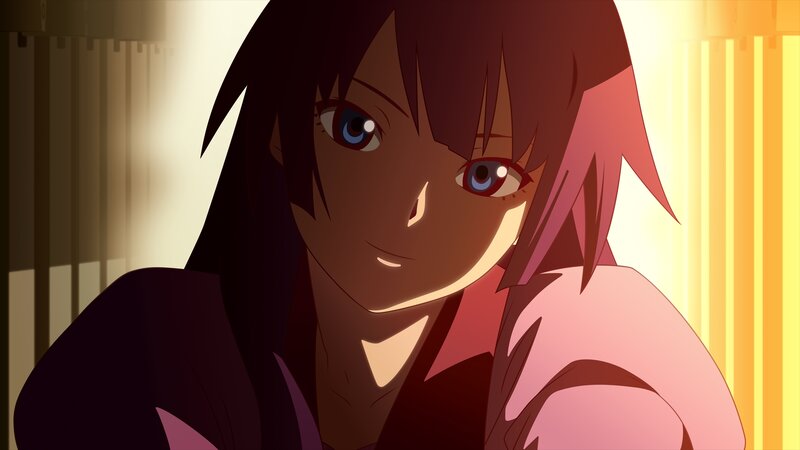 Anime Character with Blue Eyes — Brown, Dramatic