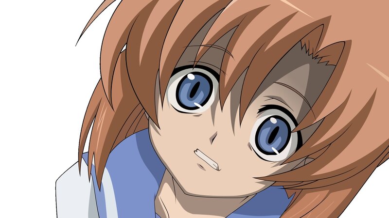 Anime Character with Blue Eyes — Brown, Intense