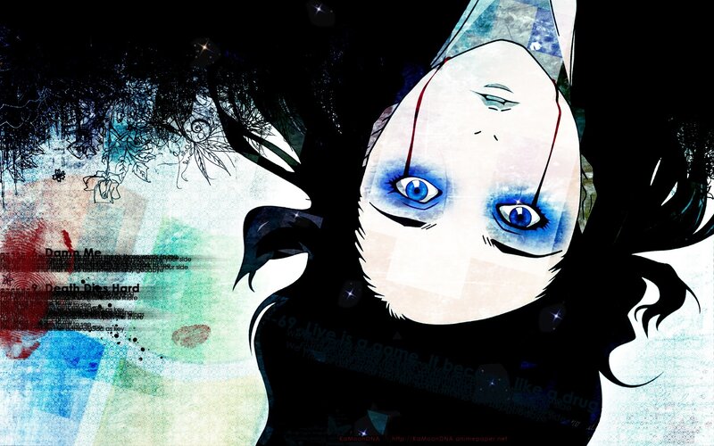 Anime Character with Blue Eyes — Dark, Dramatic
