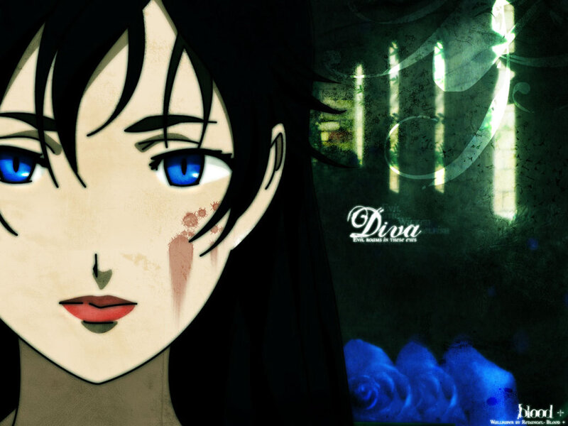 Anime Character with Blue Eyes — Dramatic, Blood