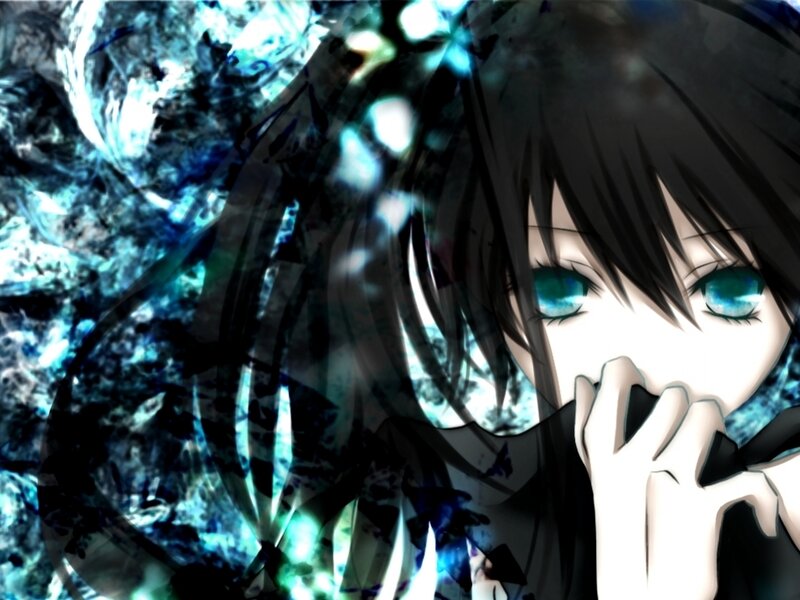 Anime Character with Blue Eyes — Dramatic, Hand