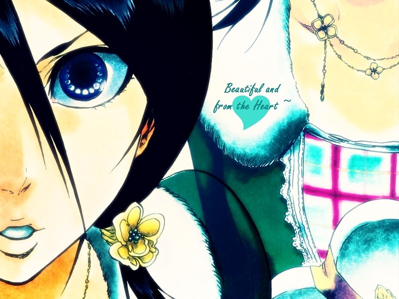 Anime Character with Blue Eyes — Dramatic, Manga, Flower Necklace