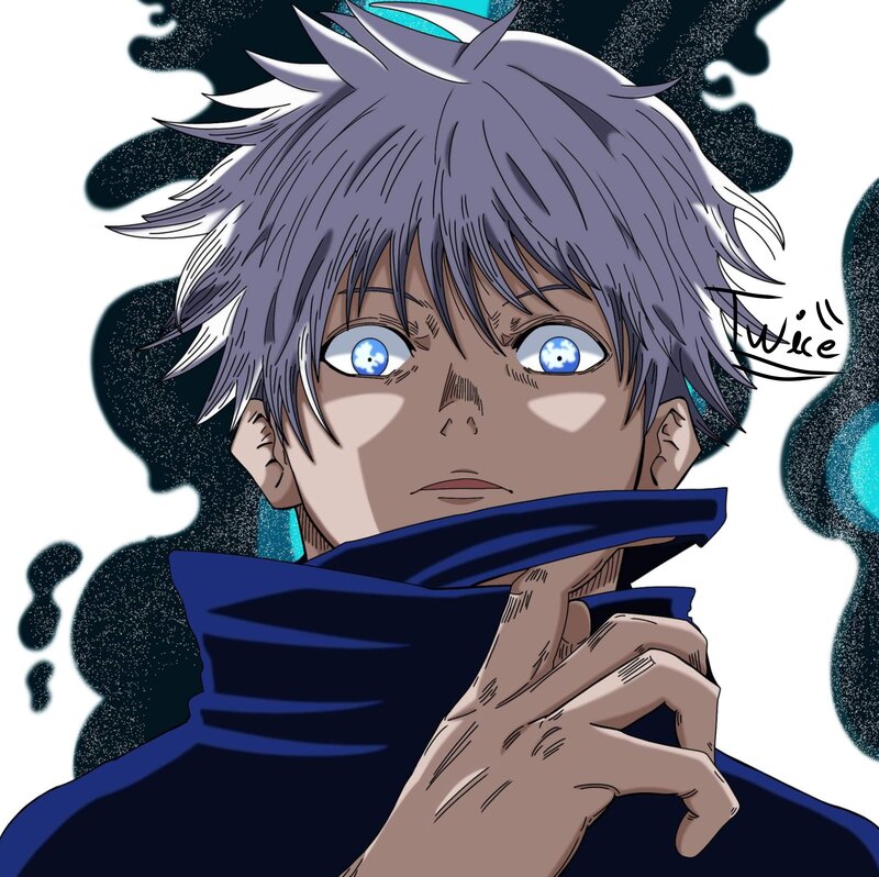 Anime Character with Blue Eyes — Dramatic, Manga