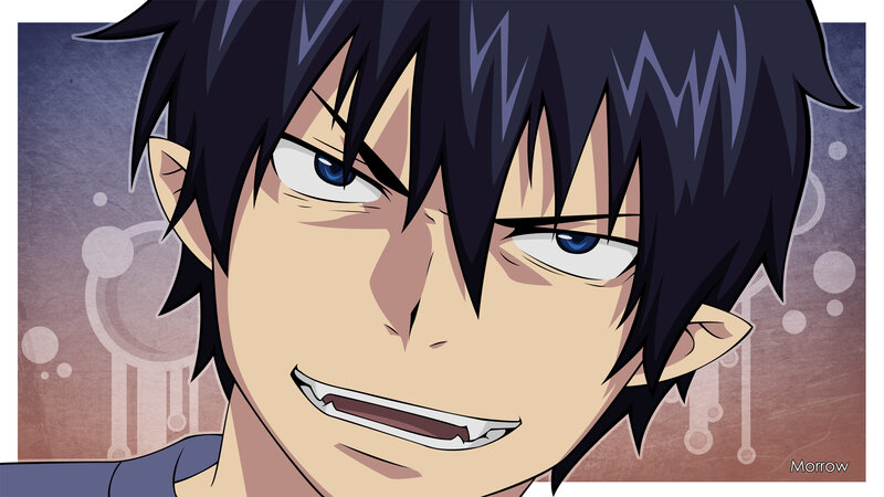Anime Character with Blue Eyes — Purple, Intense
