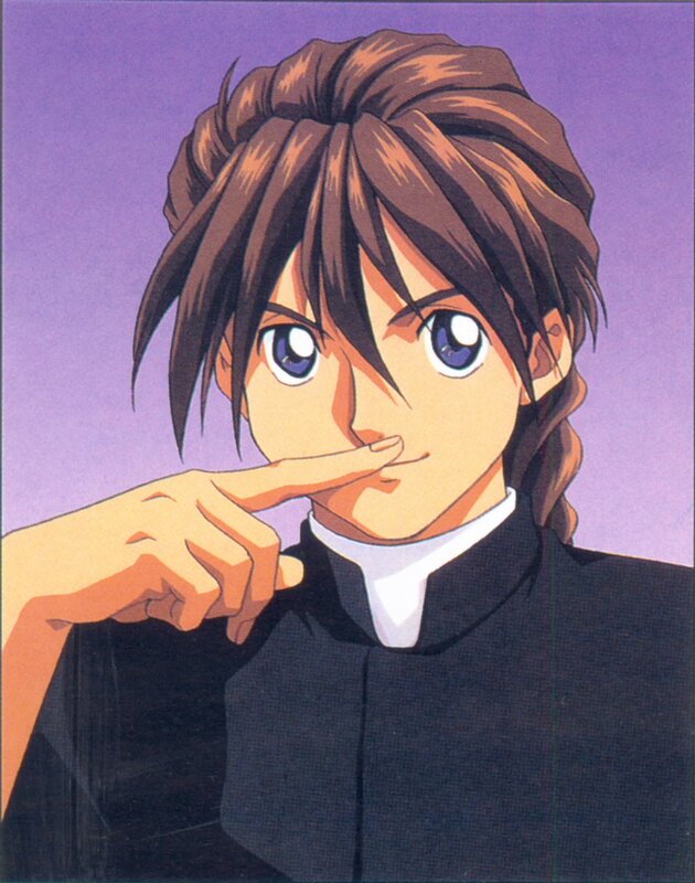 Anime Character with Blue Eyes — Purple, Playful