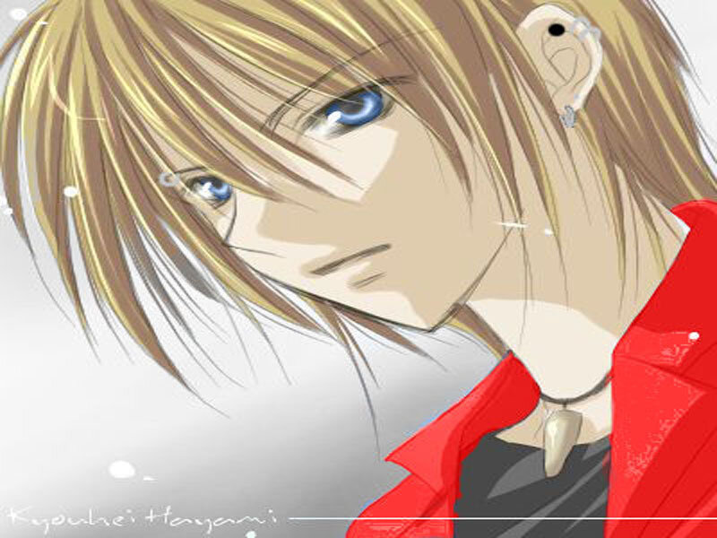 Anime Character with Blue Eyes — Red, Serious