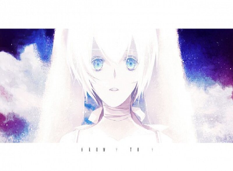 Anime Character with Blue Eyes — White