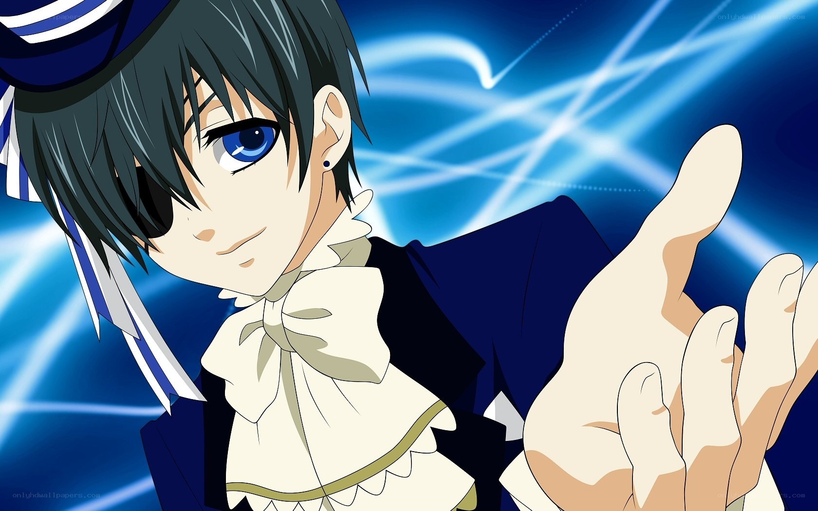 anime character with blue eyes