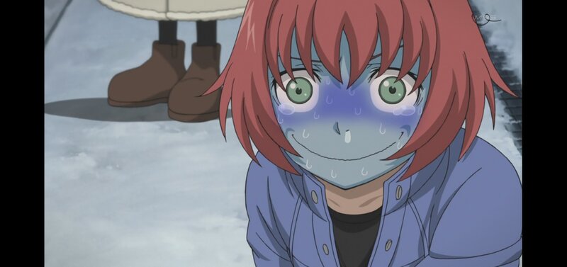 Anime Character with Blue Face