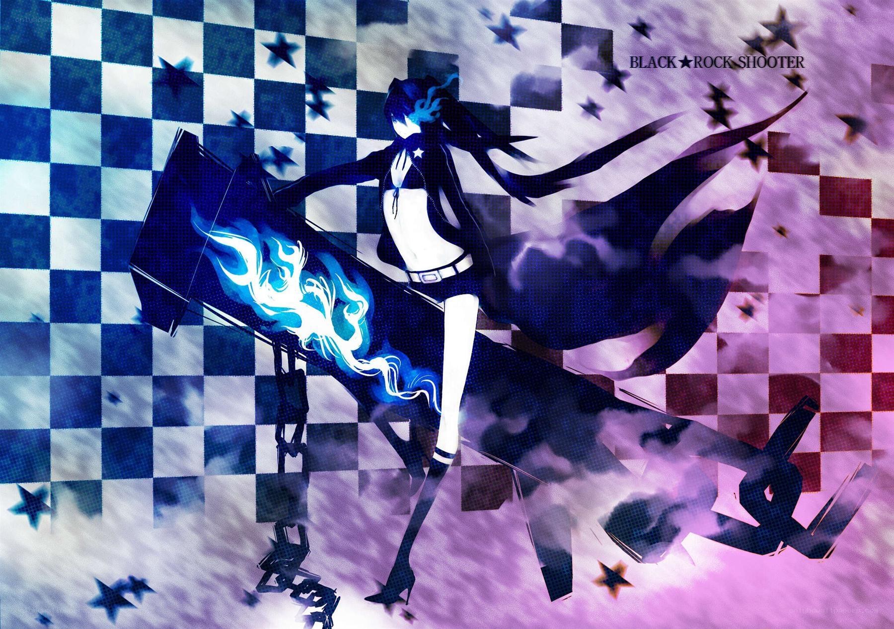 anime character with blue flames