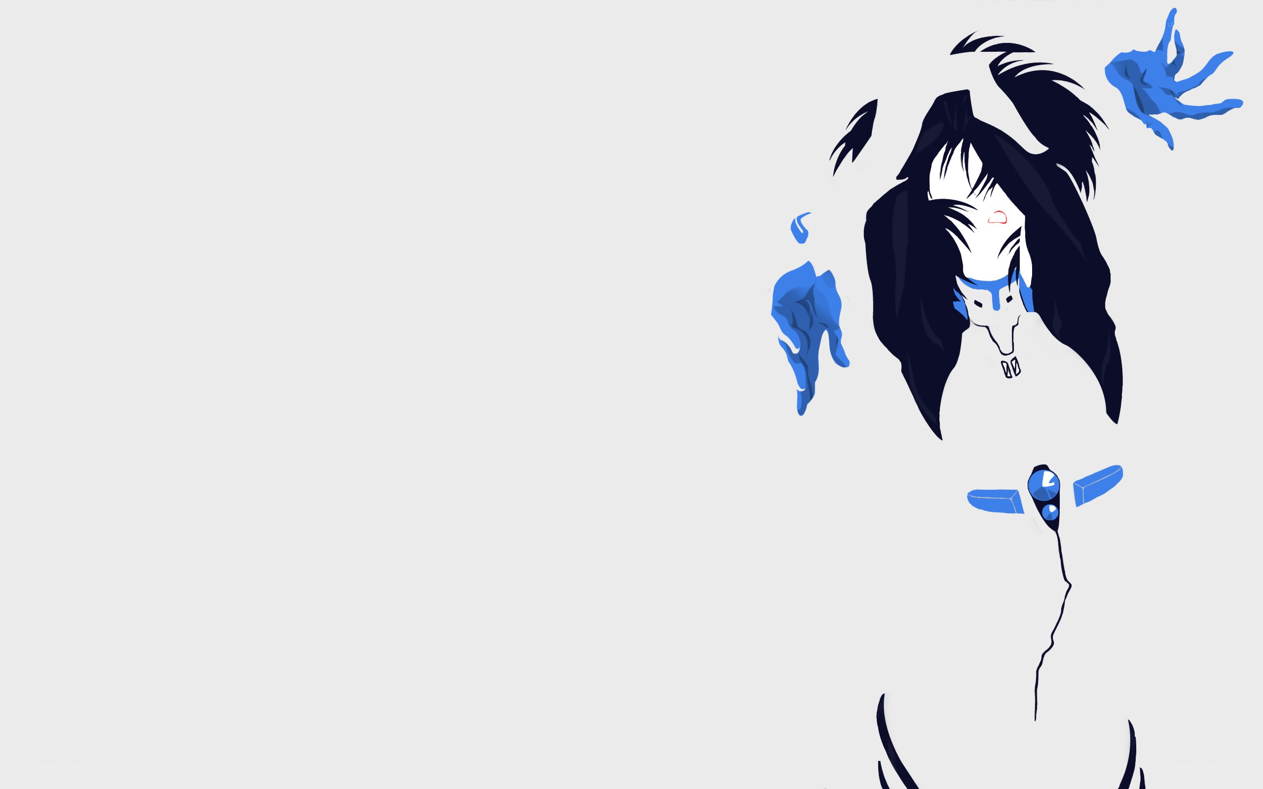 anime character with blue fragments