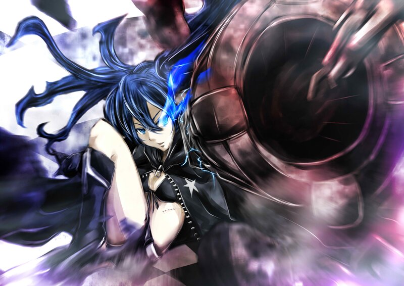 anime character with blue hair