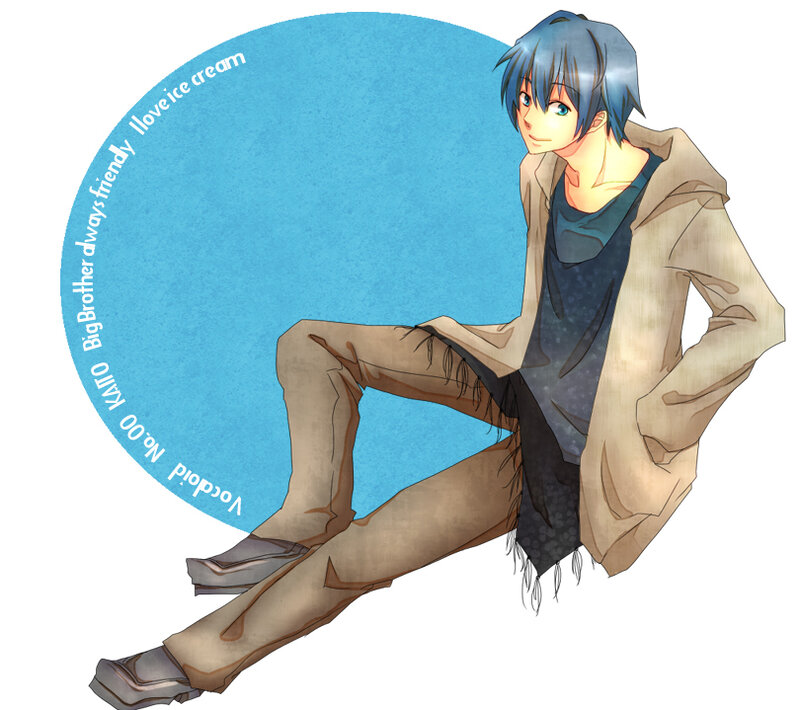 anime character with blue hair