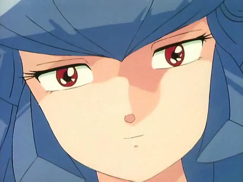 anime character with blue hair