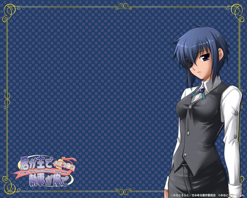Anime character with blue hair